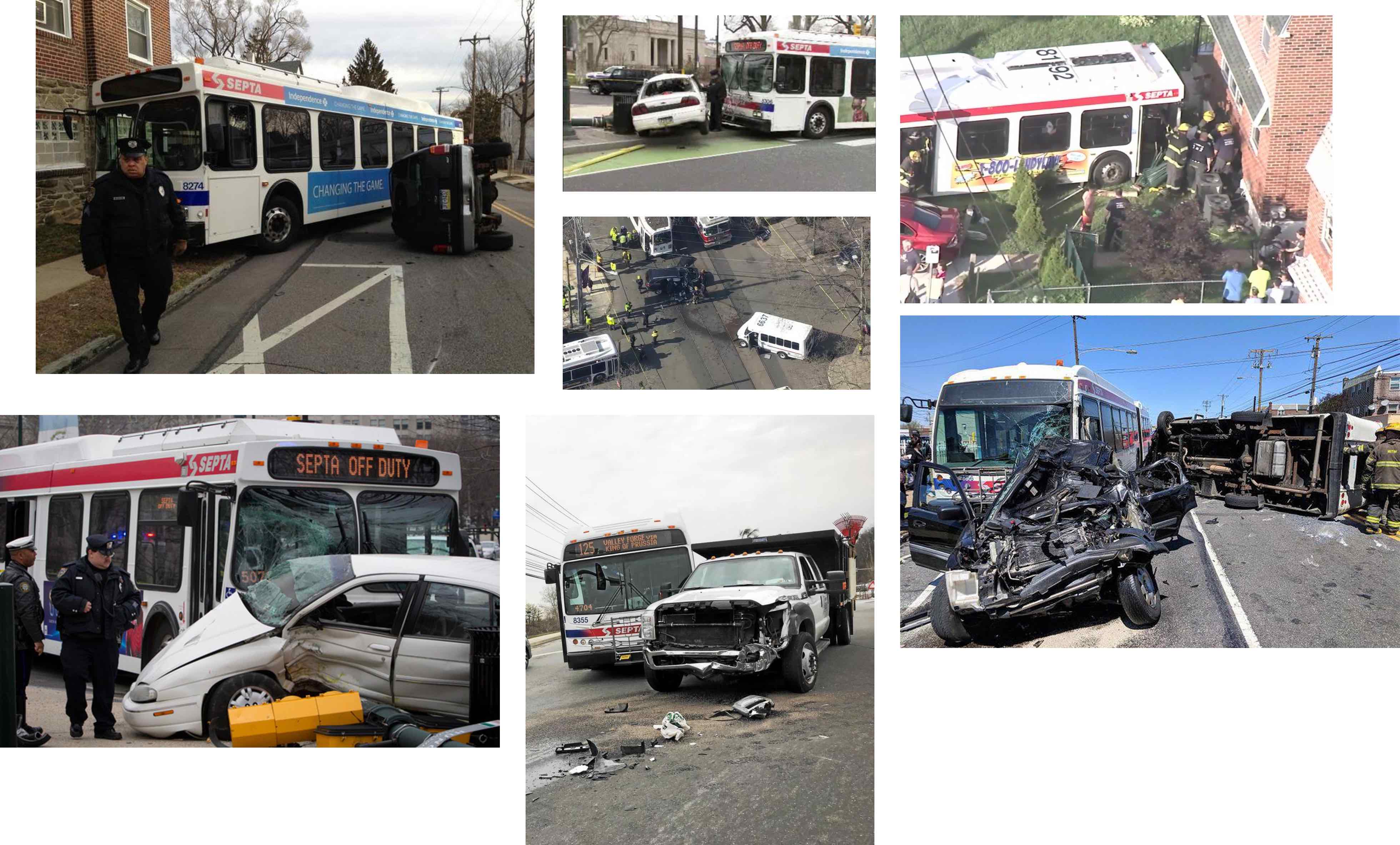 Bus crashes